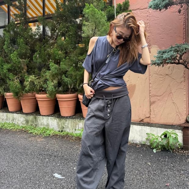 다이닛 DEINET VINTAGE CANTON PANTS IN BLACK