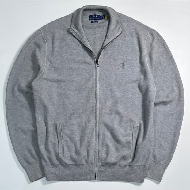 폴로 랄프로렌 그레이 코튼 니트 집업