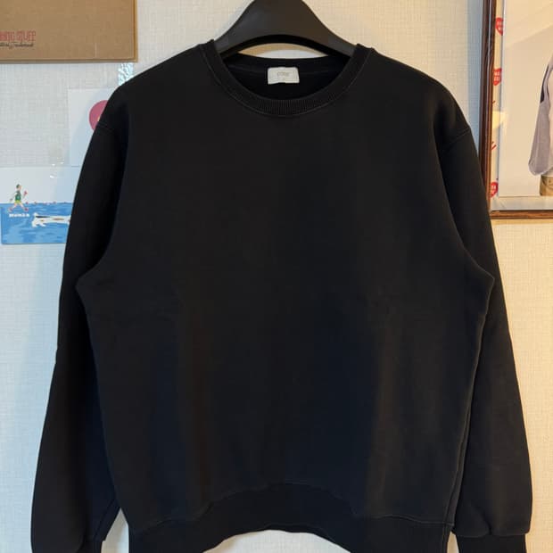 [S]Coor 쿠어 가먼트다잉 맨투맨 블랙