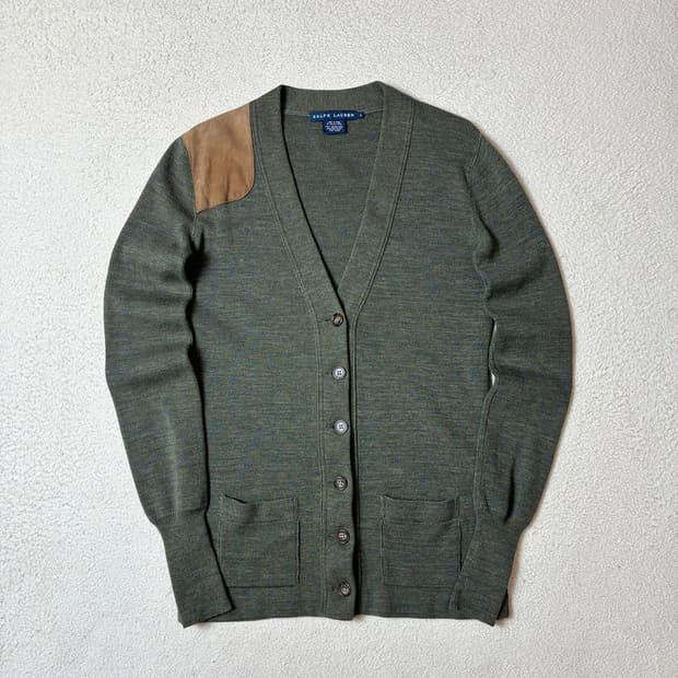 폴로 랄프로렌 00's 염소가죽 패치 니트 가디건 PN7871