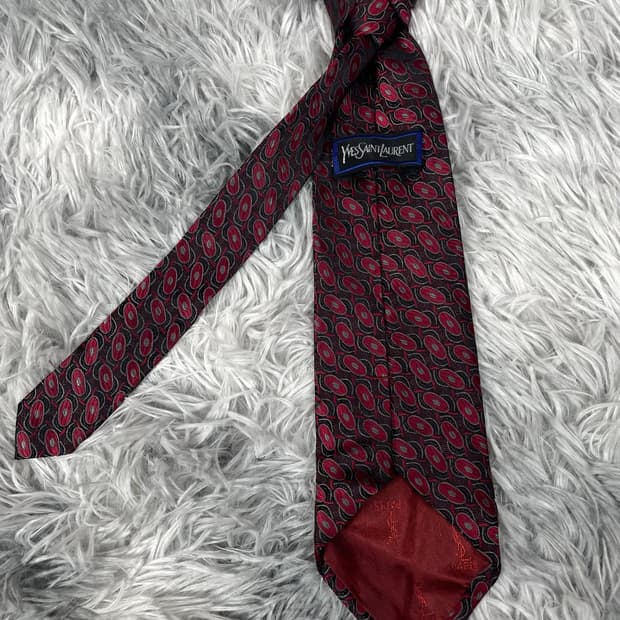 90s YSL 입생로랑 아카이브 패턴 넥타이 5389 