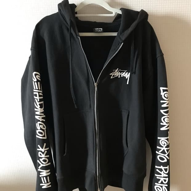 스투시 빅 시티 후드 집업 블랙