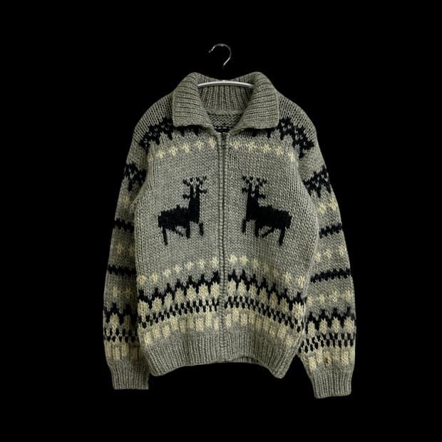 핸드메이드 코위찬 니트 집업