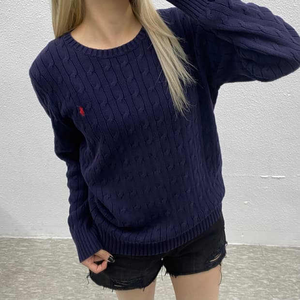 폴로 랄프로렌 레드포니 딥블루 니트 XL