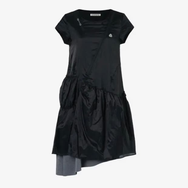 코이세이오 퍼프 셔링 원피스 블랙