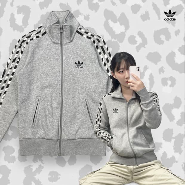 아디다스 그레이 레오파드 파이어버드 트랙탑