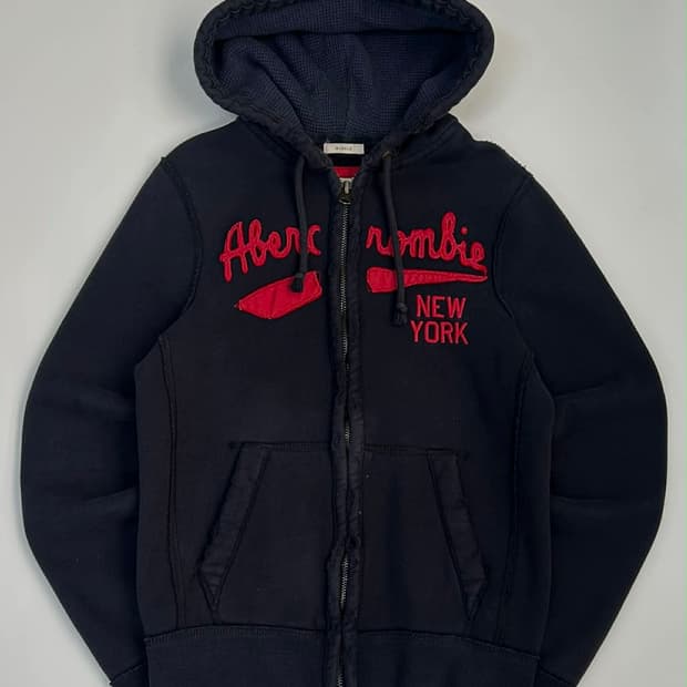 [L] 아베크롬비 y2k 올드스쿨 검빨 후드집업