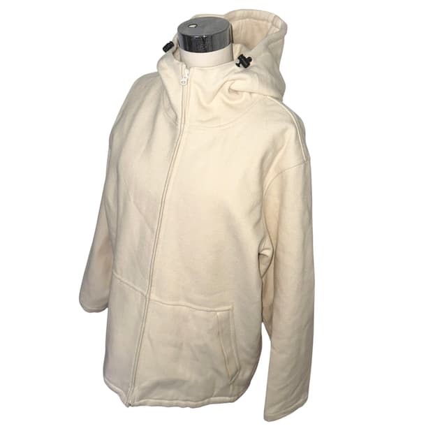 Ivory Wool Hooded Jacket