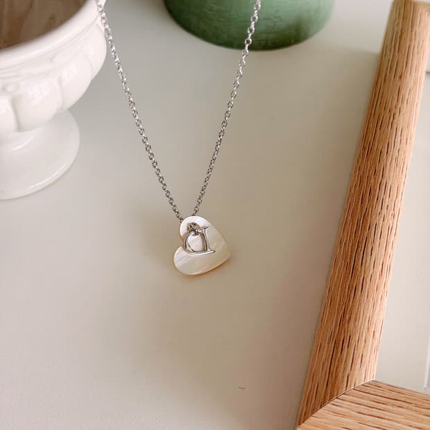 빈티지 디올 하트 자개 목걸이