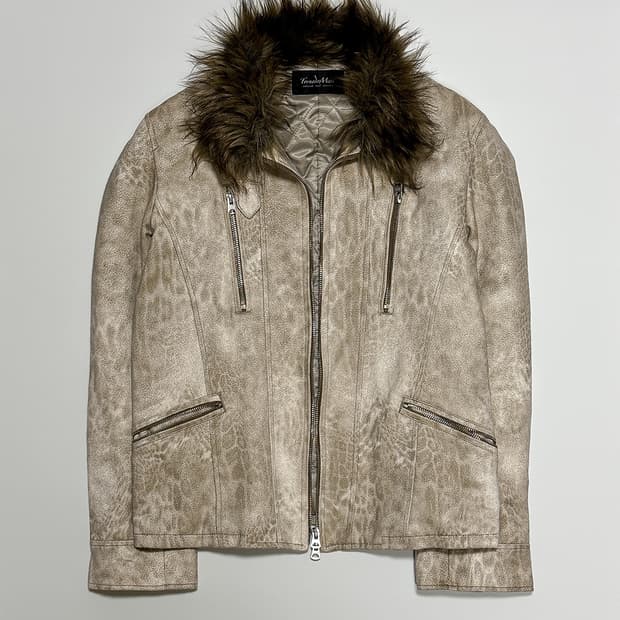 Tornado Mart Snow Leopard Fur Jacket