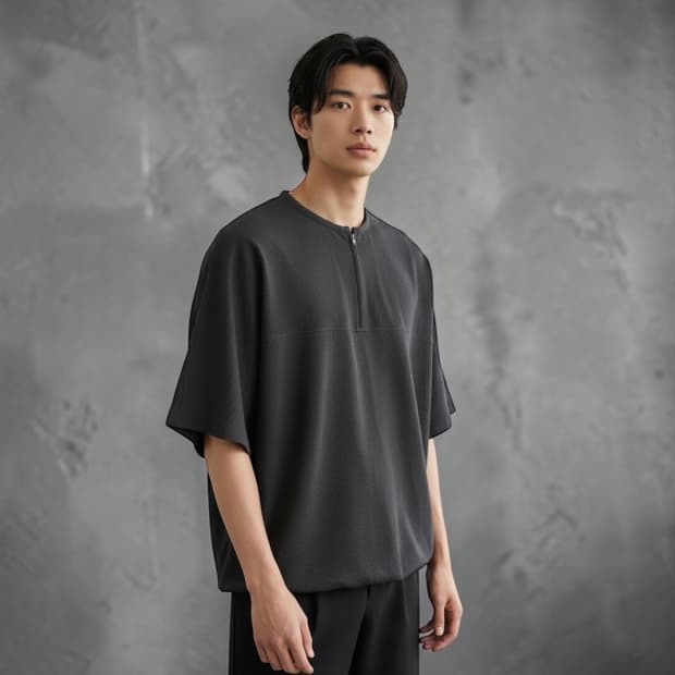 105/ 타임옴므 24SS 익스클루시브 시어서커 하프집업