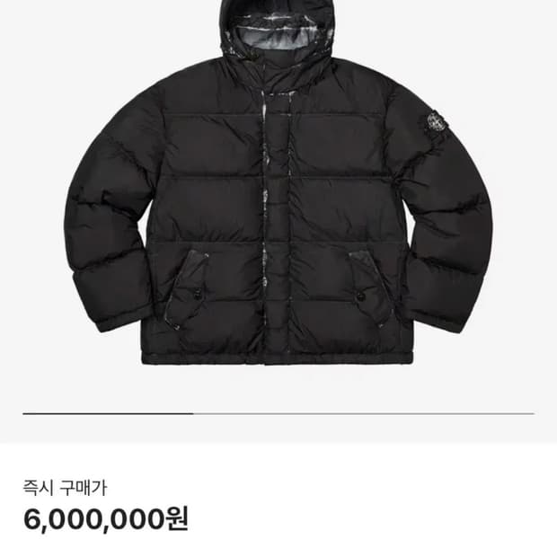 (L)20fw 슈프림 스톤아일랜드 크링클 다운 블랙