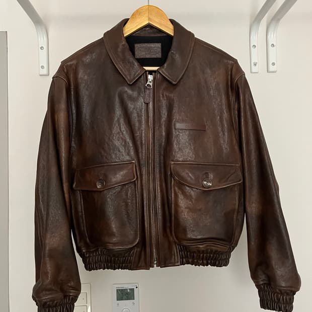 (OS) 어바닉30 A-2 가죽자켓