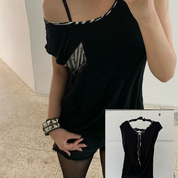 Back point Pocket sleeveless