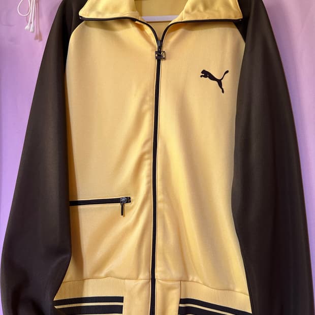 푸마 져지 빈티지 대장 트랙탑 퓨마 브라운 엘로우 Y2K 희귀 집업