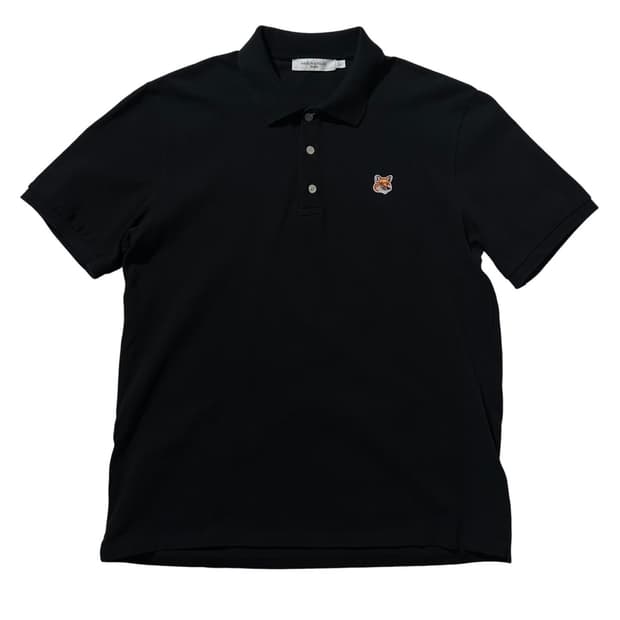 메종키츠네 폭스헤드 피케 카라 반팔 티셔츠