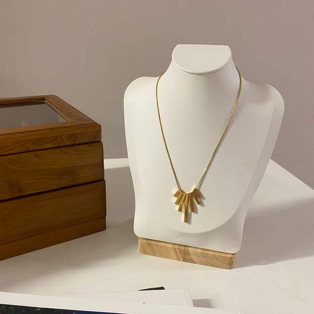 골드톤 바 목걸이 빈티지 수입