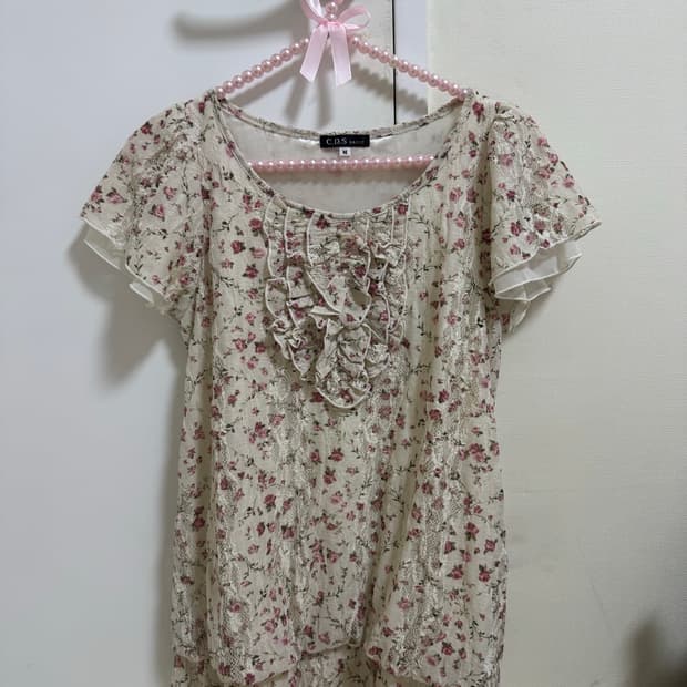 꽃무늬 레이스 반팔 판매 히메갸루히메카지라떼갸루일본빈티지