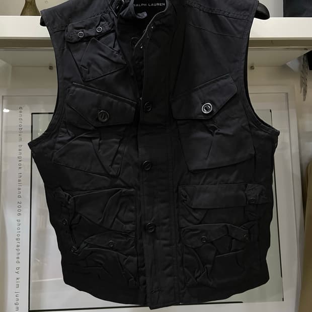 폴로랄프로렌(블랙라벨)/블랙 멀티포켓 베스트(S)