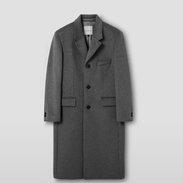 넌블랭크 3버튼 체스터필드 코트_MEDIUM GREY L사이즈