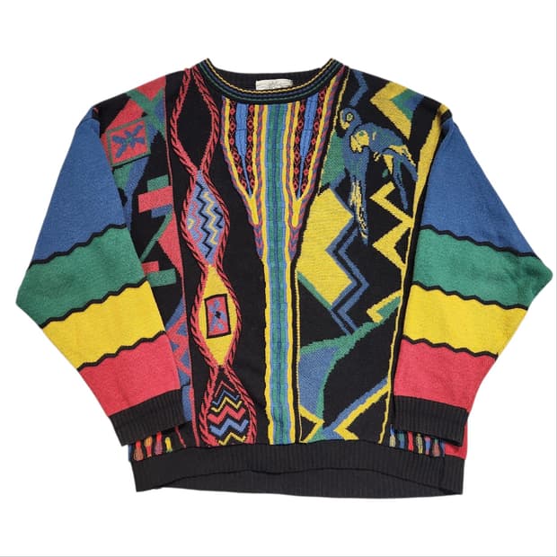 빈티지 패턴 니트 스웨터 (XL)