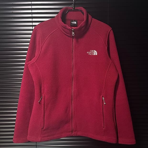 노스페이스 자주색 레드 버건디 정품 플리스 후리스 자켓 집업 90 S