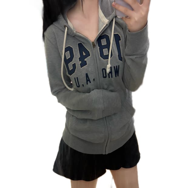 대장급 후아유 그레이 후드집업