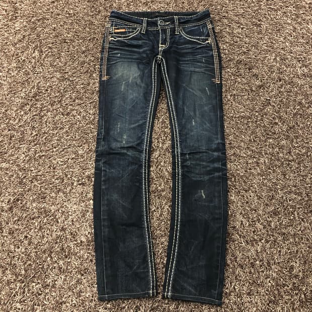 버커루 스티치 워싱 디스 데님 팬츠