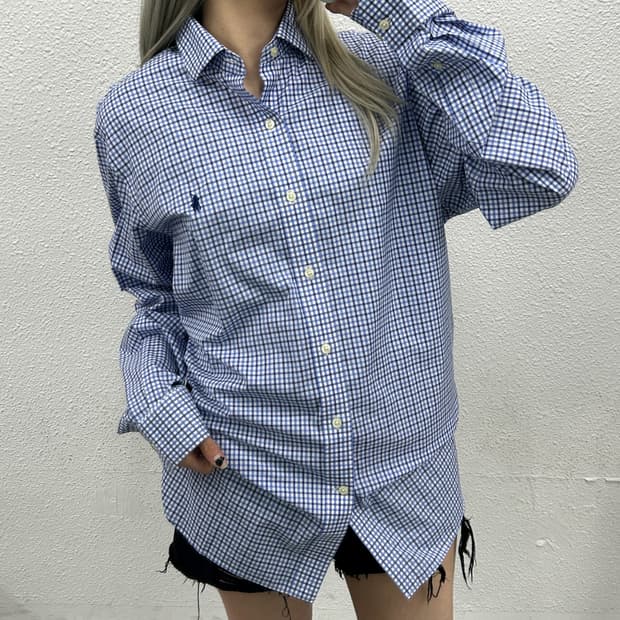 폴로 랄프로렌 네이비포니 블루 체크 셔츠 16