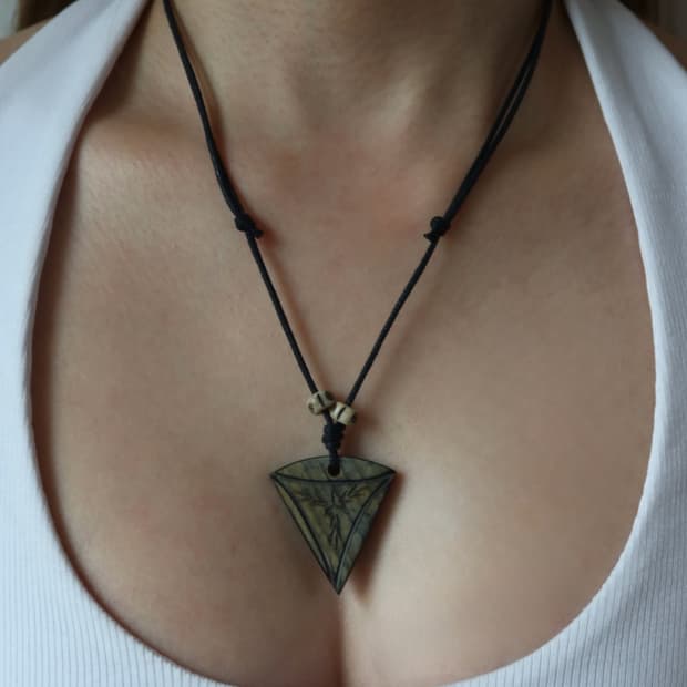 stone triangle necklace