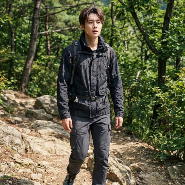 블랙야크 남성 블랙 바람막이 자켓_100