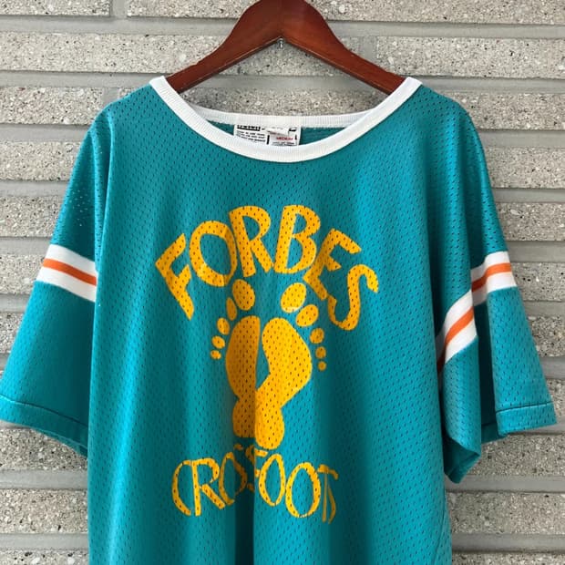 [M]80's USA Made FORBES 풋 프린팅 나일론 져지