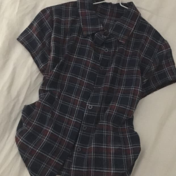 빈티지 체크 셔츠 반팔