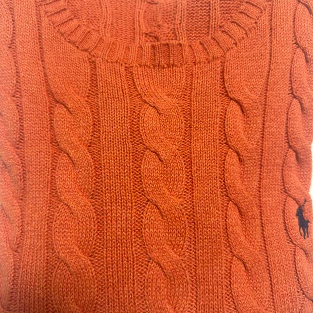 폴로 랄프로렌 케이블 니트 오렌지 XL