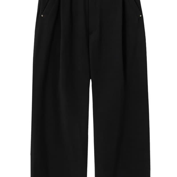 우영미 원턱 코튼 스웨트 와이드 밴딩 팬츠(46사이즈) 새상품