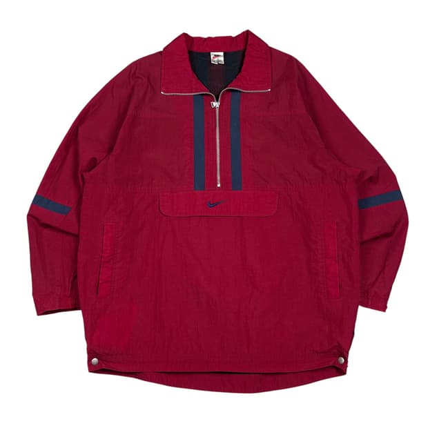 나이키00‘s 재팬라인 버건디 하프집 바람막이