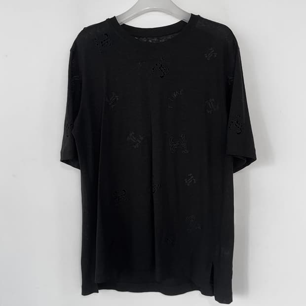 타임 TIME 아일렛 로고 린넨 반팔 티셔츠