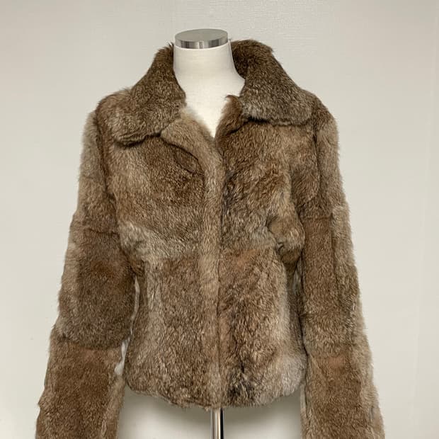 믹스 래빗 퍼 자켓 