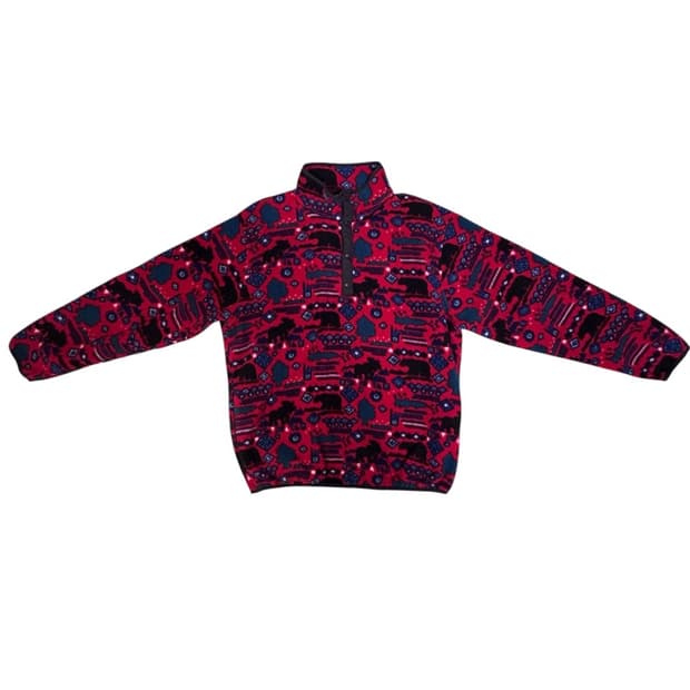 빈티지 90s 엘엘빈 LLBean 하프넥 플리스 베어피쉬 L