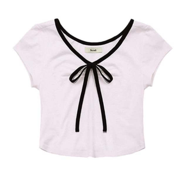 서울리 리본티 toute tee 토트티 화이트