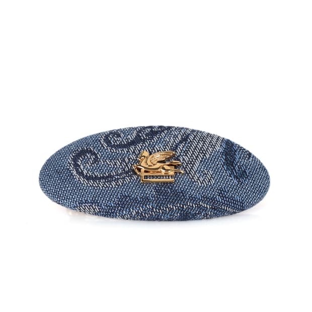 에트로 헤어핀 자카드 데님 헤어 악세서리 클립