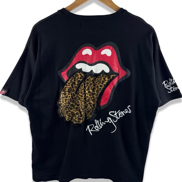 롤링스톤즈X잭로즈 레오파드 벨벳 반팔티셔츠2525