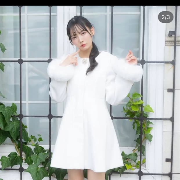 새상품) 에블린 비쥬 퍼 코트 evelyn 스나계 grl 화이트 s
