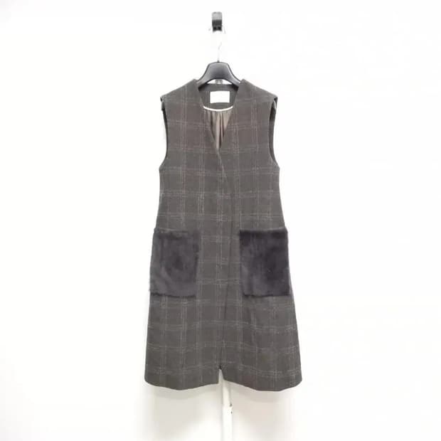 새 르베이지 춘추동 트위드 롱 베스트 55.66