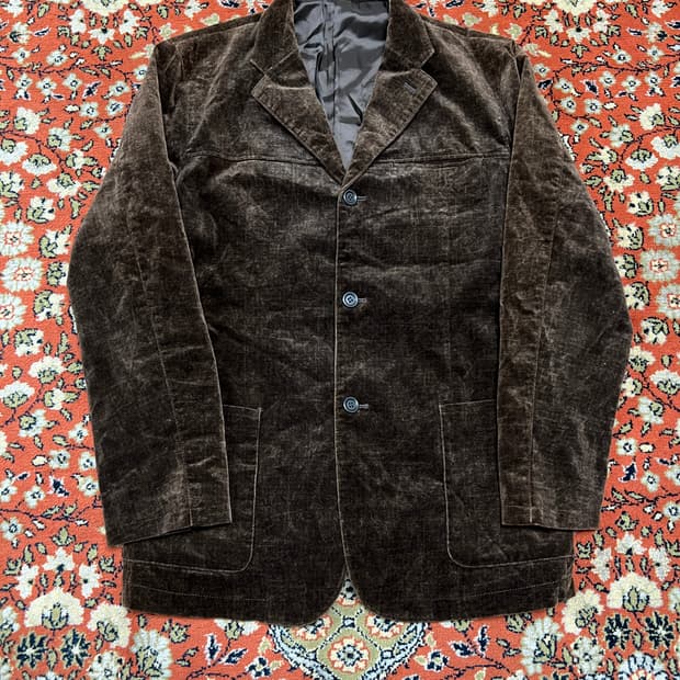 [L] JPN RDE 빈티지 브라운 벨벳 블레이저