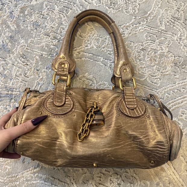 Gold Chloe paddington bag