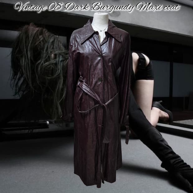 Vintage 08 Dark Burgundy Maxi coat