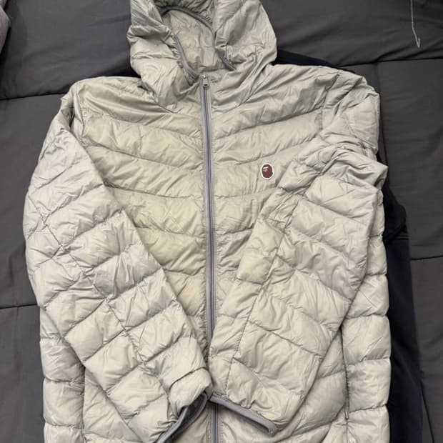 베이프 경량패딩 그레이M