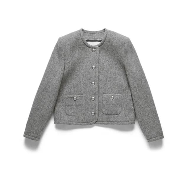 던스트 클래식 트위드 자켓 멜란지 그레이 S