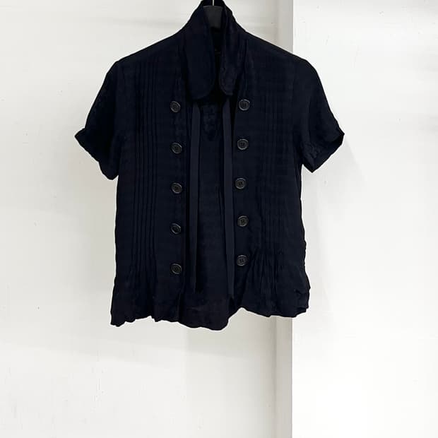 꼼데가르송 블랙 더블 브레스트 버튼 블라우스